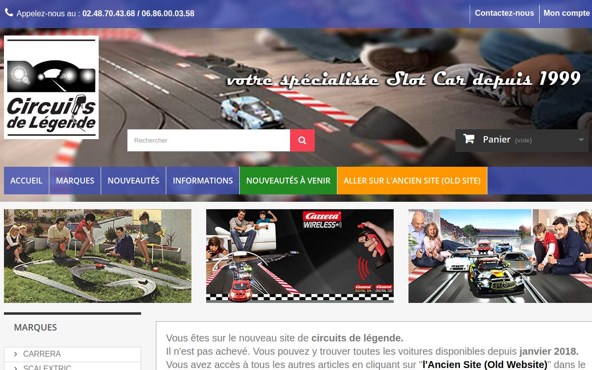 Site internet Circuits de Légende réalisé par FCINC